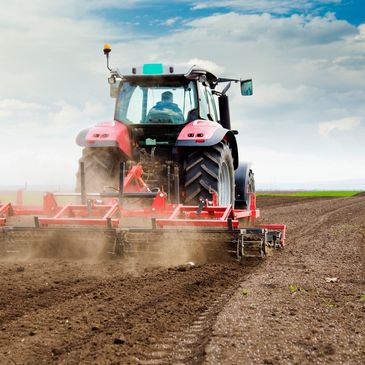 Farmer and tractor