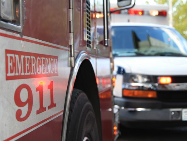 Firetruck and Ambulance parked outside