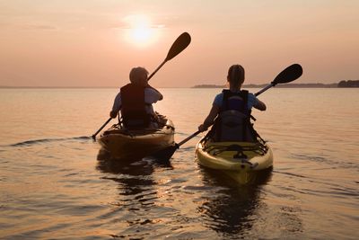 Two people kayaking