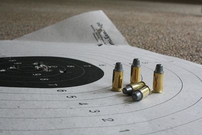 Concealed carry practice handgun target and bullets