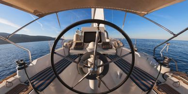 view out the cockpit from boat