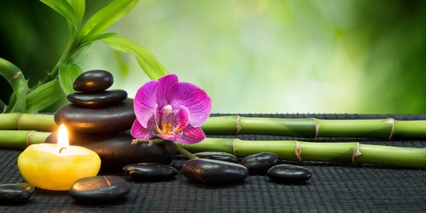 spa equipment on a black table.