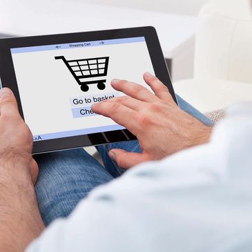 Online shopping on a tablet