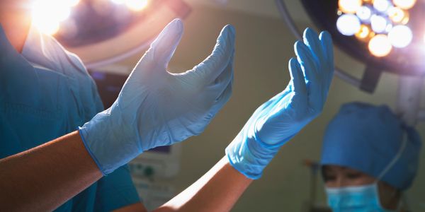 Close up photo of a surgeons hand