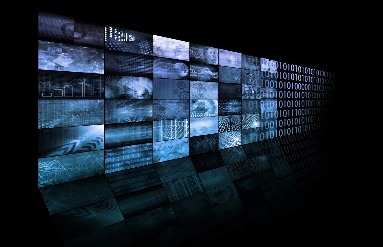 Digital interface displaying various data visualizations and binary code, representing augmented reality and artificial intelligence integration in technology applications.