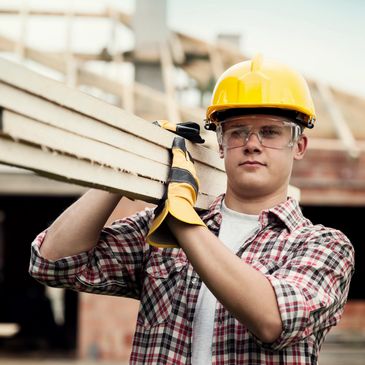 Man with safety goggles