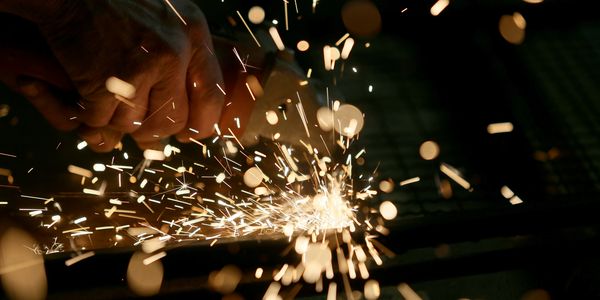 Grinding Metal, Sparks Flying