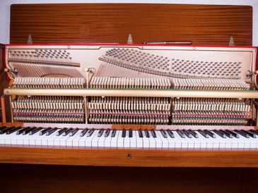 Upright piano open