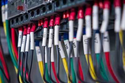 wiring an industrial control panel with proper wire numbering.