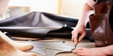 Person cutting fabric 