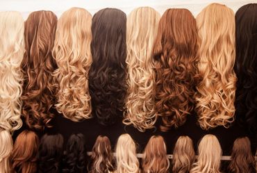 Different wig colors with a wavy hairstyle