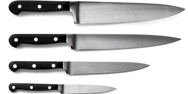 A set of kitchen knives
