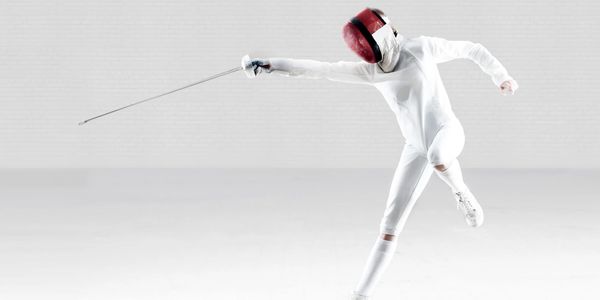 Fencer on one foot