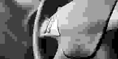 Close up of car steering wheel