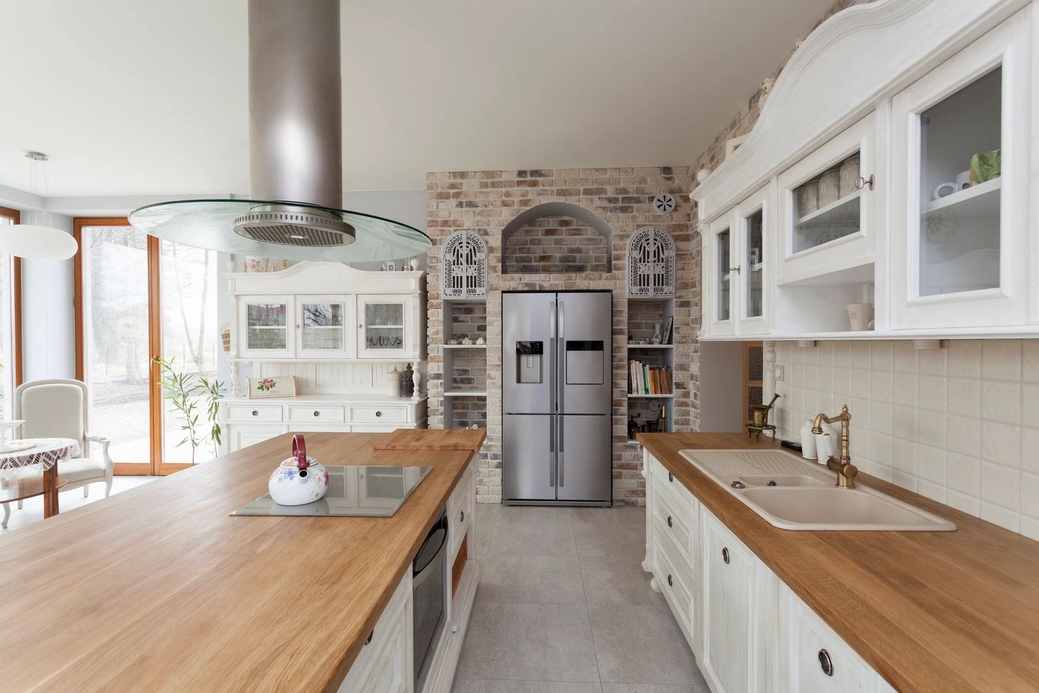 A clean, brightly lit kitchen