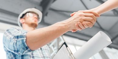 Contractor shaking hands