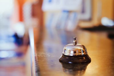 Concierge bell on a gloss surface table