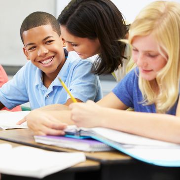 A picture of students sitting and studying