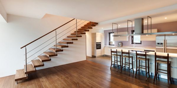 Modern Interior with minimalist railing