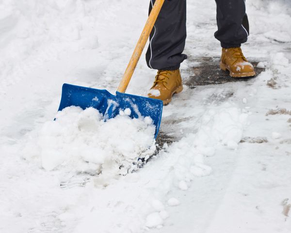 Our crew shoveling snow in Osceola, Indiana.