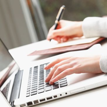 person working on a computer