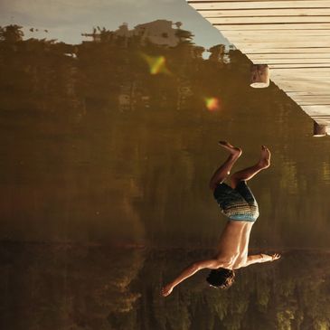 upside down dock, lake