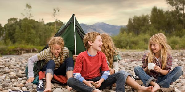 Step-children forming a close bond in the outdoors