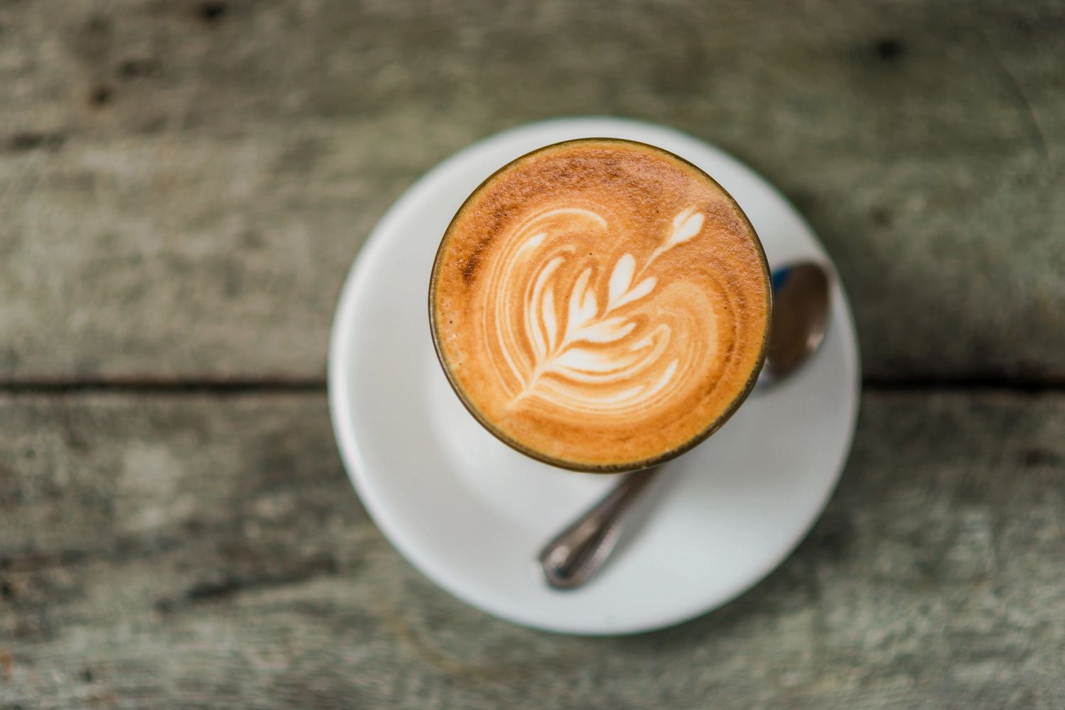 Cup of coffee latte on a table