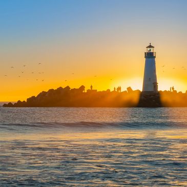 lighthouse on the lake or ocean