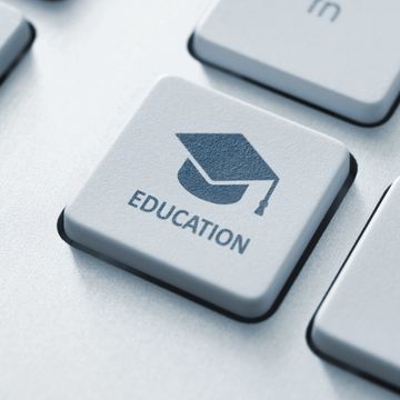 Keyboard key labeled 'Education' with a graduation cap icon.