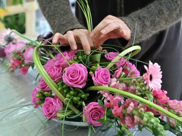 florist finishing a bouquet