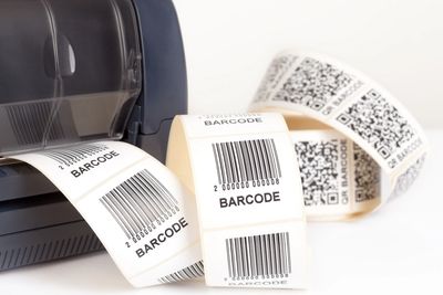 barcode labels on a roll 