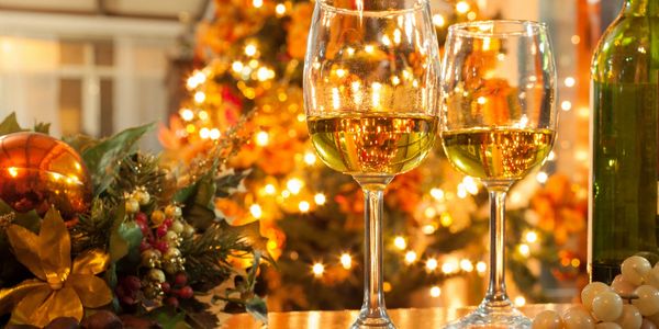 elegant decorations, holiday, wine