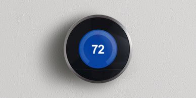 Nest Thermostat on wall