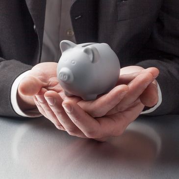 a person holding a piggy bank