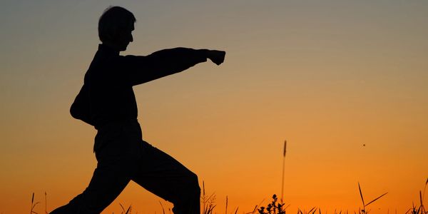 A person practicing martial arts