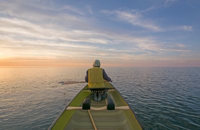 Canoe on a lake