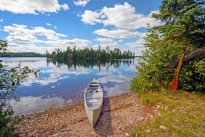 Canoe on the shore of one of the thousands of Minnesota lakes.