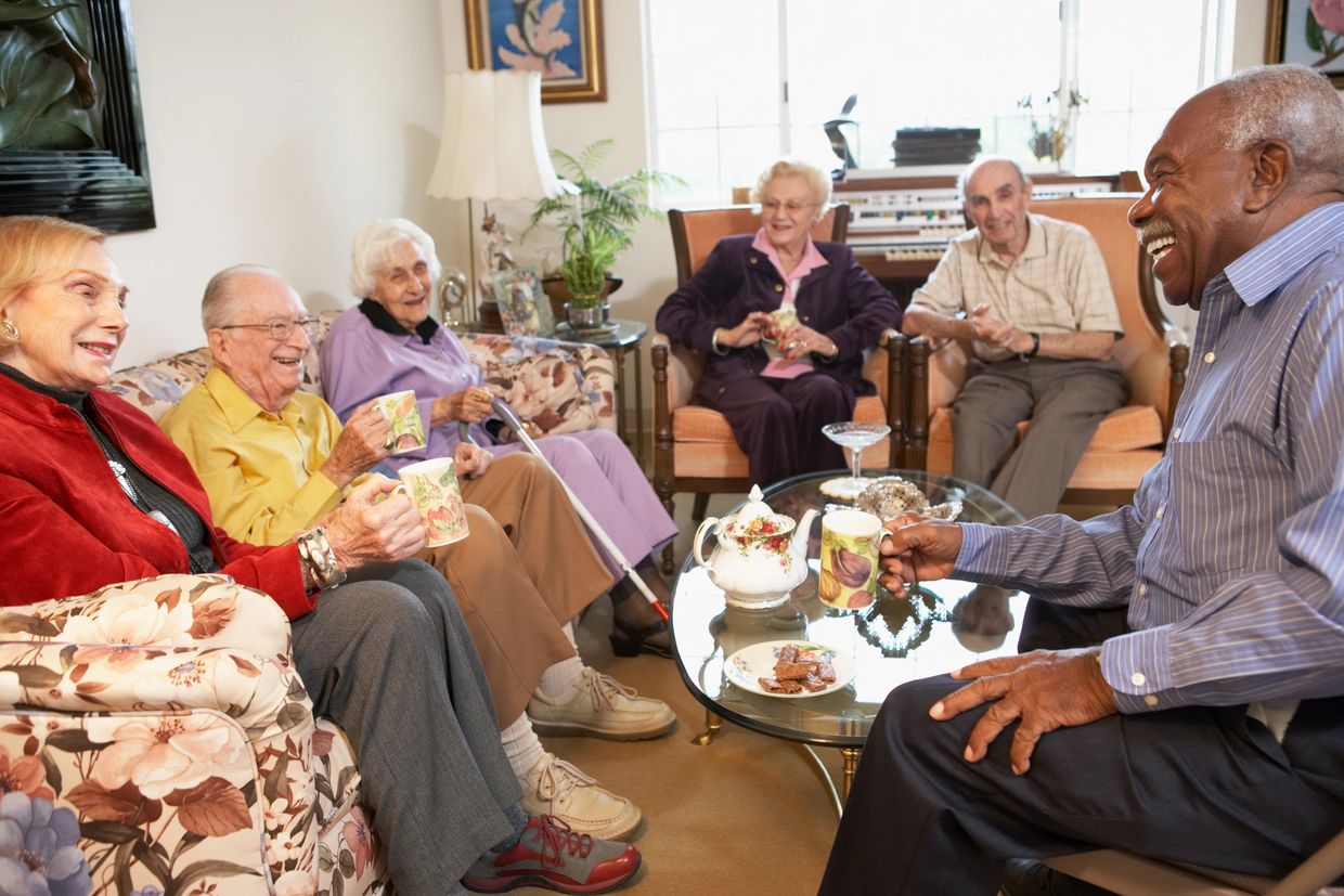 Group of seniors enjoying time together