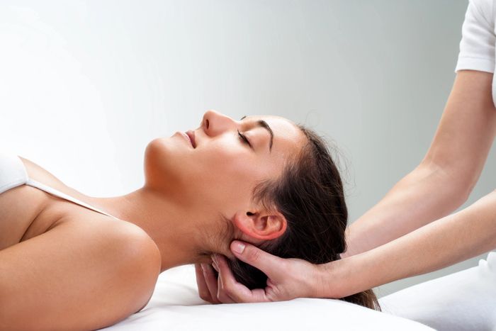 Female getting neck massage 
