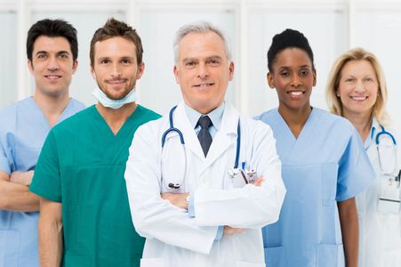 medical personnel, scrubs, lab coats
