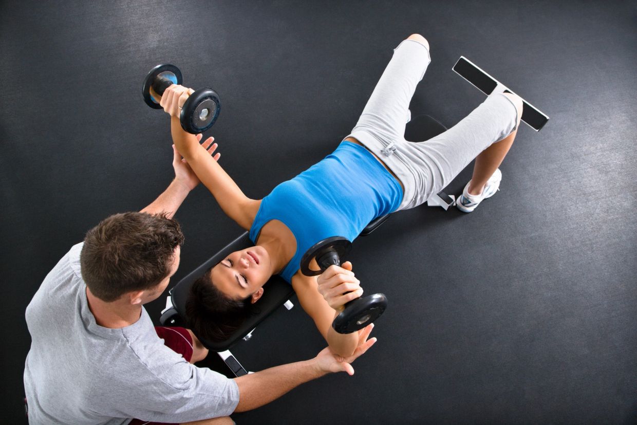 A woman doing gym