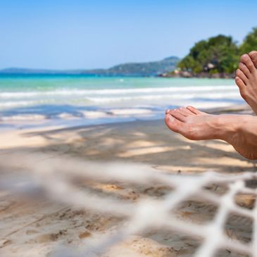 relaxing by the beach