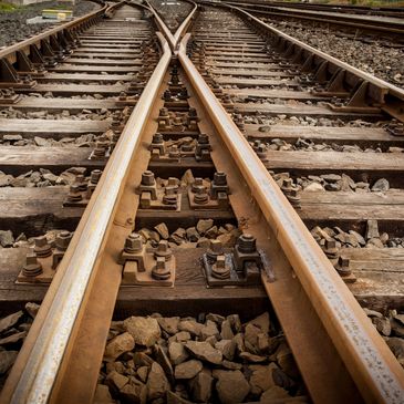 Train rails on display of the website