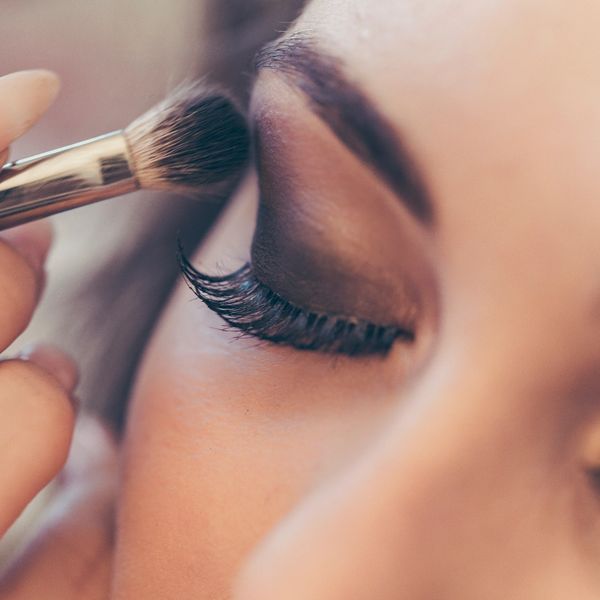 A close-up shot of an Eye Makeup with Eye Lash Extension.