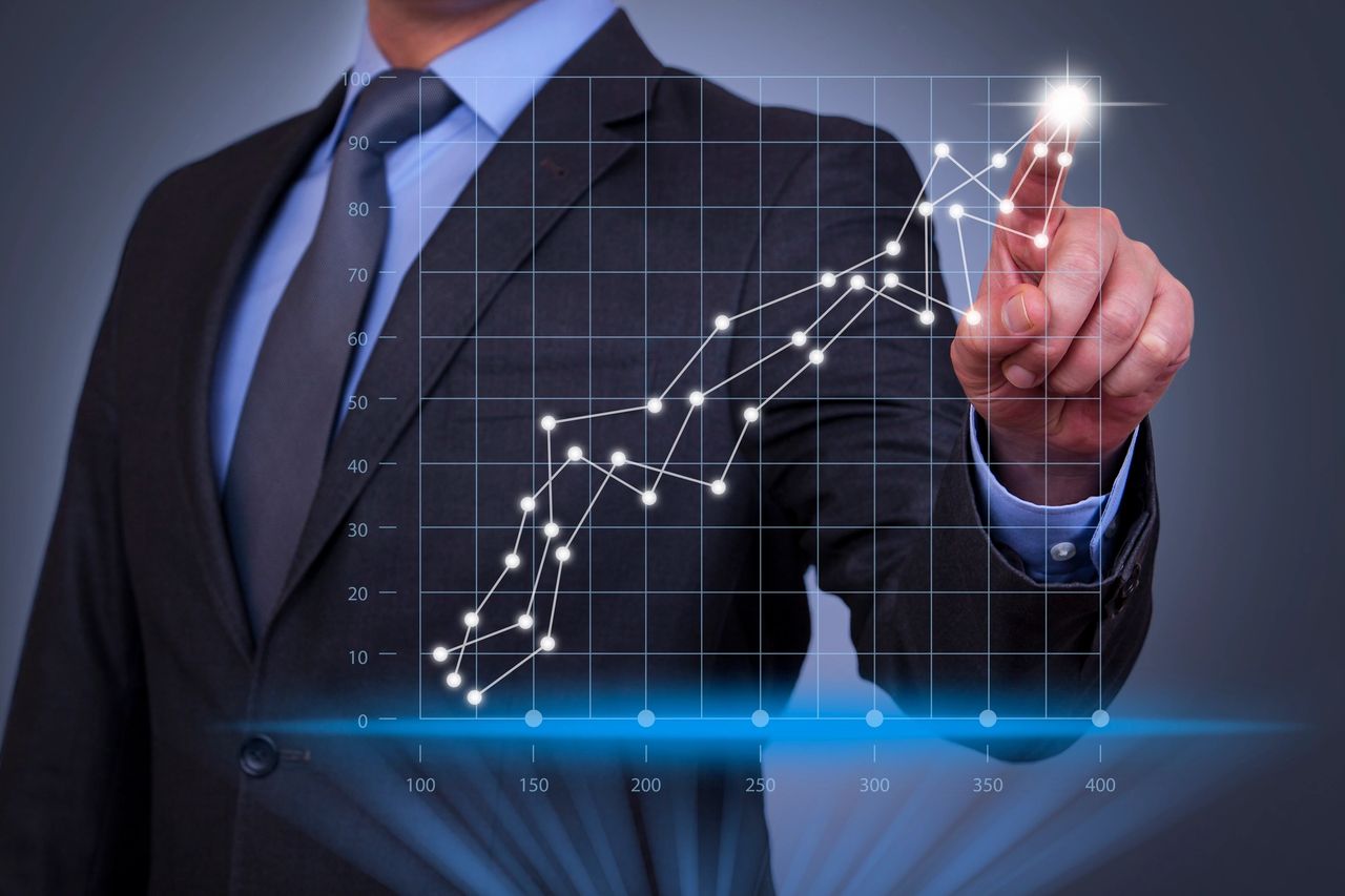 A graph shows a upward trajectory to results as their team improves more and more over time.