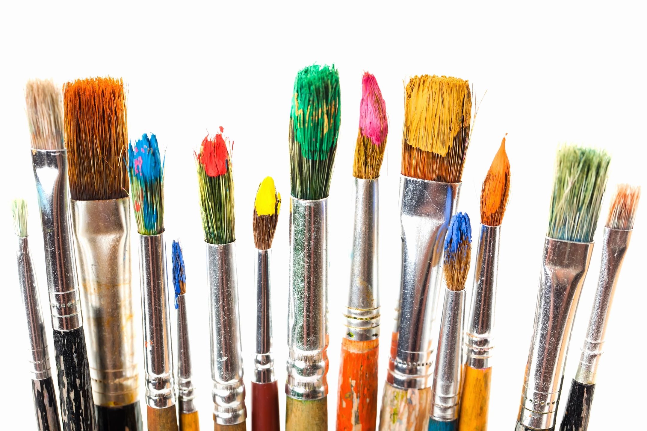 paint brushes with color