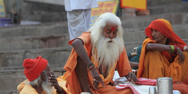 The image symbolizes spirituality, wisdom, and the ascetic life deeply rooted in Indian culture.