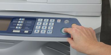 pressing button for copy and scan machine