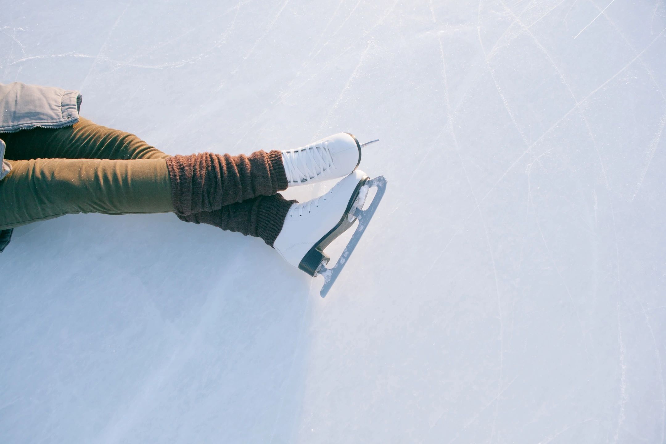 skater relaxing at the ice rink